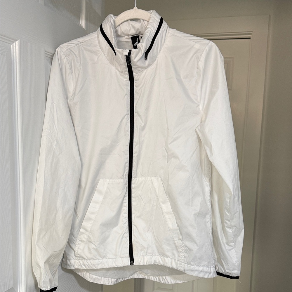 Adidas White Mesh Jacket with Black Accents